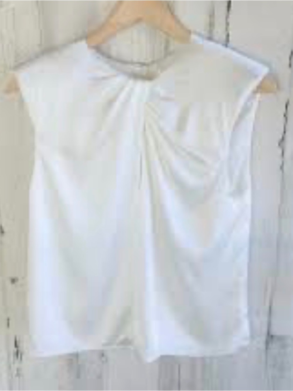 White Sleeveless Twisted-Back Top - Women